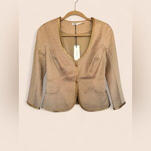 Max Studio Textured Beige Blazer Size 0 New With Tags Elegant Minimalist